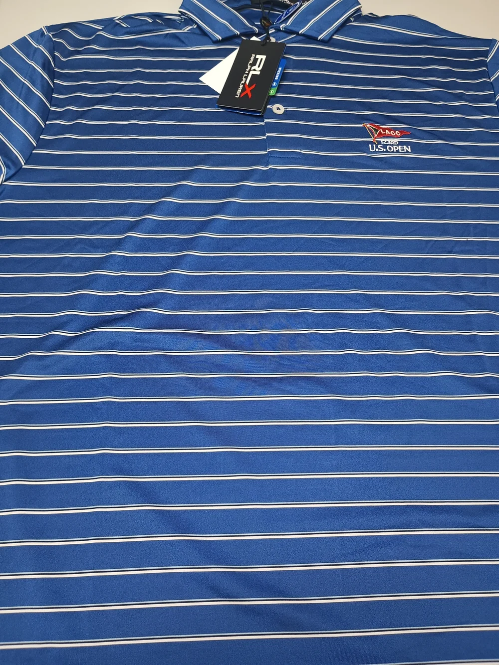 Ralph Lauren RLX Los Angeles Country Club 123rd. U.S. Open Polo Size L Blue